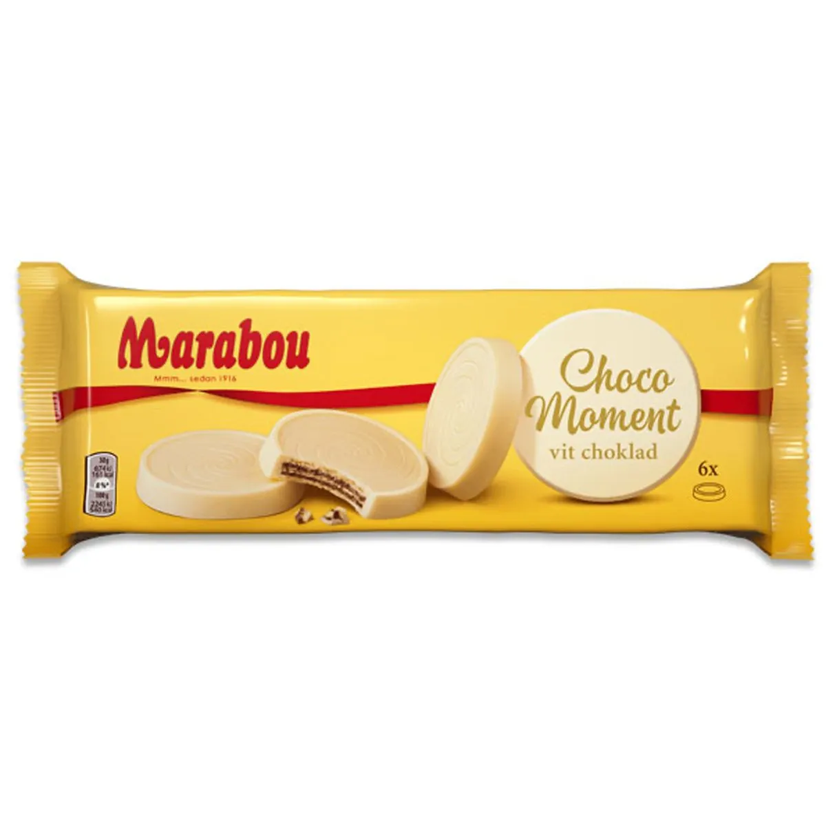 7622210320797-1 Marabou Choco Moment weiß / vit - 6 Stück (180g)
