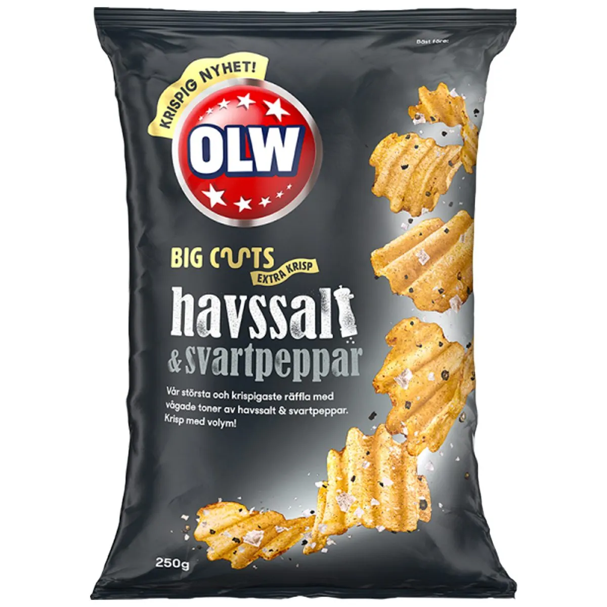 7340005405862-1 OLW Big Cuts Havssalt & Svartpeppar Chips (160g)