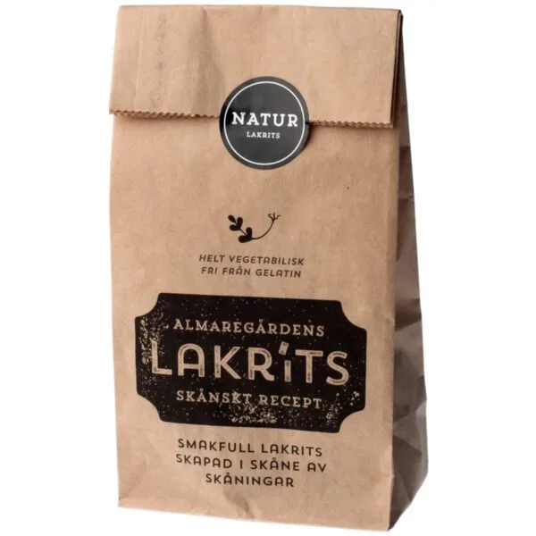 Almaregårdens Lakritz Natur aus Schweden - Lakritzstückchen mit weniger Zucker (150g)