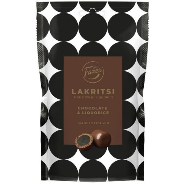 Fazer Lakritsi Chocolate & Liquorice / Milchschokolade-Lakritz-Kugeln (140g)