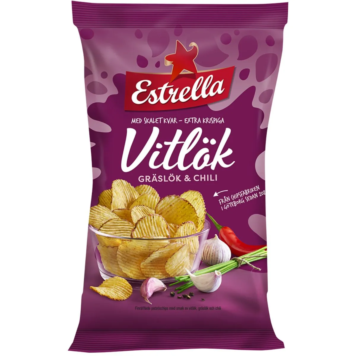 7310532300664ES-1 Estrella Chips Vitlök Gräslök & Chilli (175g)