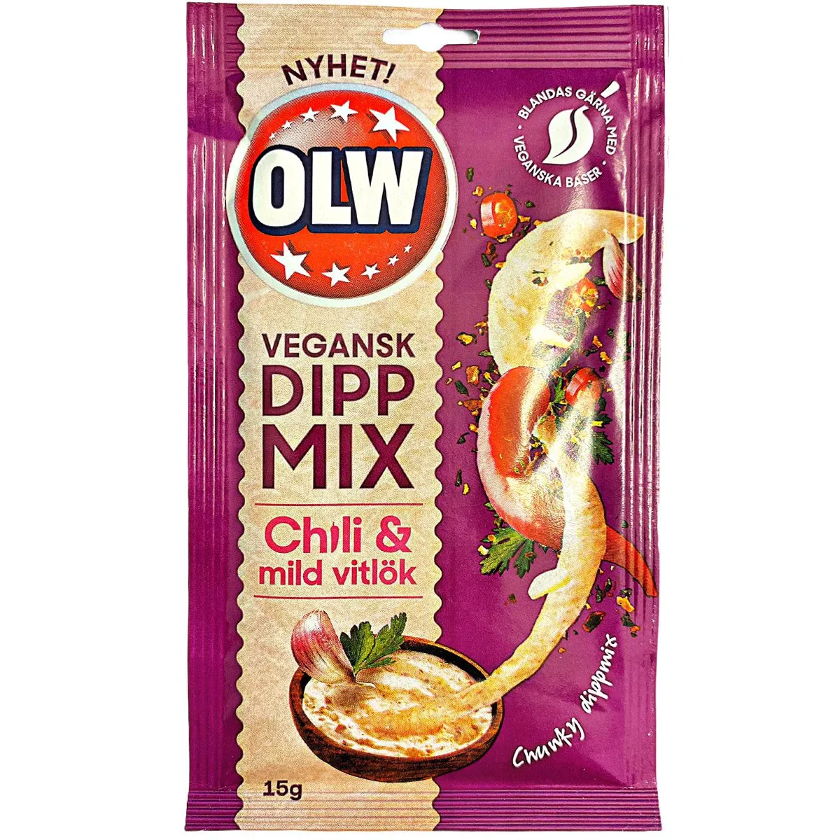 7340005405510OLW-1 OLW Chili & Vitlök Dipmix - Chili & Knoblauch (15g)