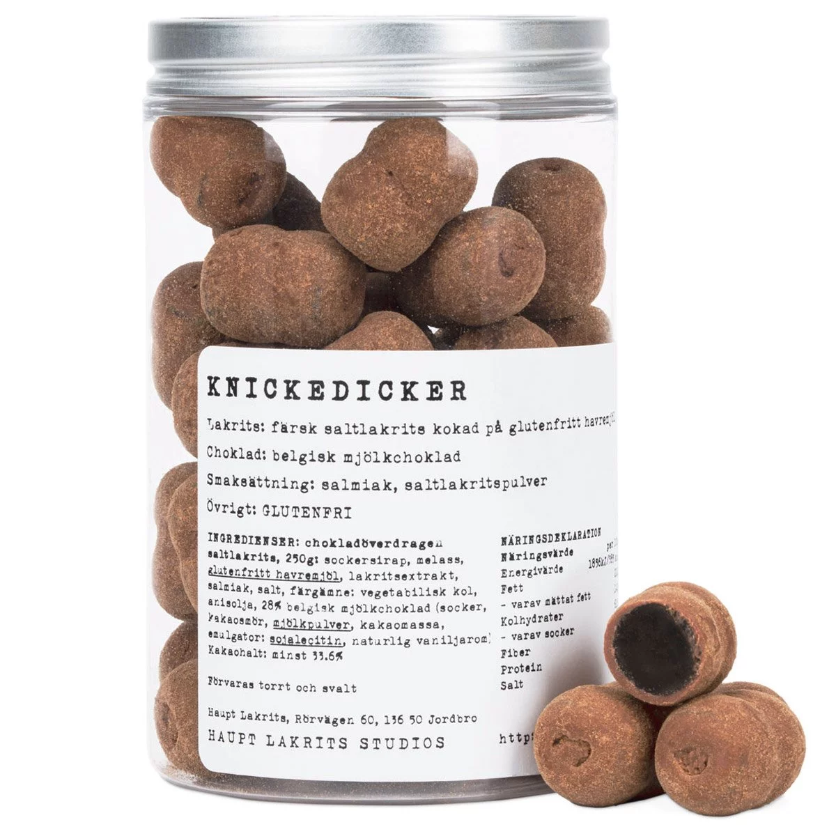 7350077861947HAU.jpg Haupt Lakrits Knickedicker - salzig, überzogen mit Milchschokolade (250g)