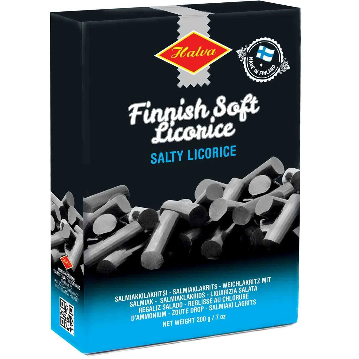 6420900004467HA-1 Halva Finnish Soft Salty Licorice - Salmiak Lakritz Box - salzig (200g)