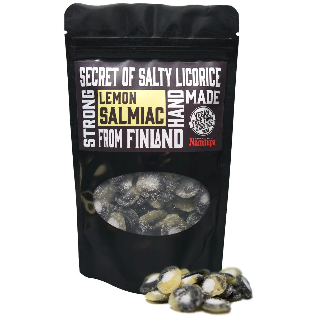 6430022138094NA-1 Namitupa Lemon Salmiac-Bonbons aus Finnland - mit Zitronen-Geschmack (100g)
