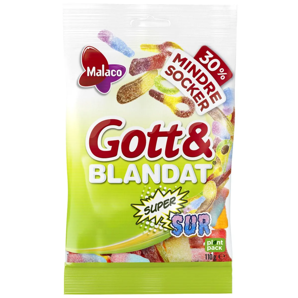 7310350130580MAL-1 MALACO Gott & Blandat Supersur mit 30% weniger Zucker (90g)