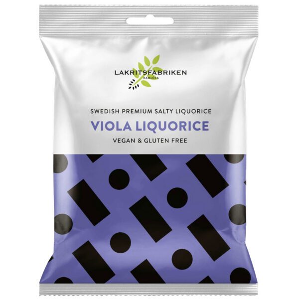 Lakritsfabriken Salty Liqourice with viola / Veilchen - vegan & glutenfrei (100g)