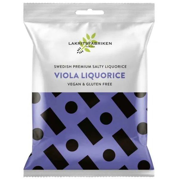 Lakritsfabriken Salty Liqourice with viola / Veilchen - vegan & glutenfrei (100g)
