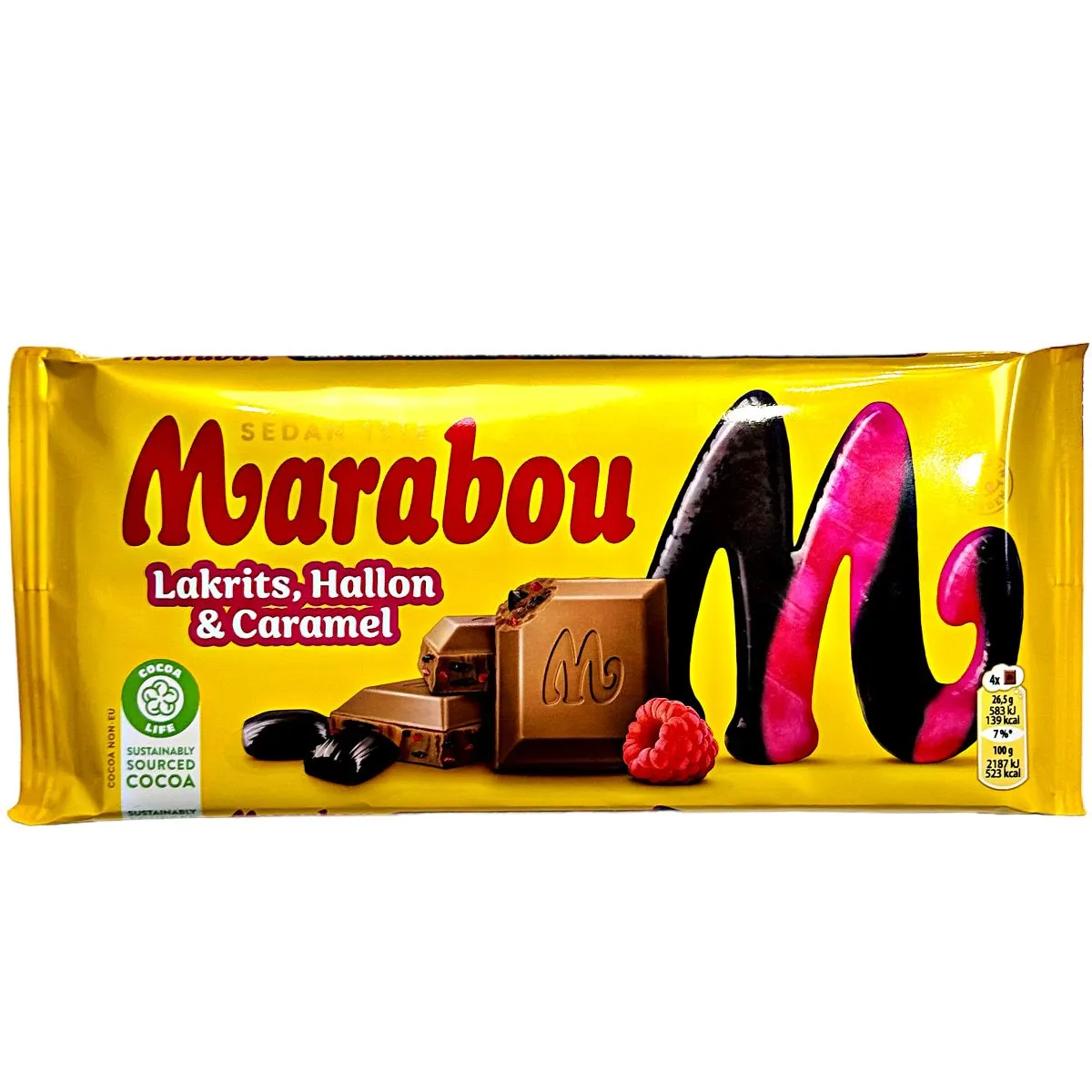 7622201463151MA-2 Marabou Lakrits, Hallon & Caramel (185g)