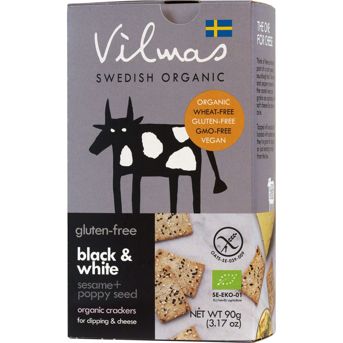 Vilmas Black & white ORGANIC-Cracker, glutenfrei (90g) *SONDERPREIS wegen kurzer Haltbarkeit* 1