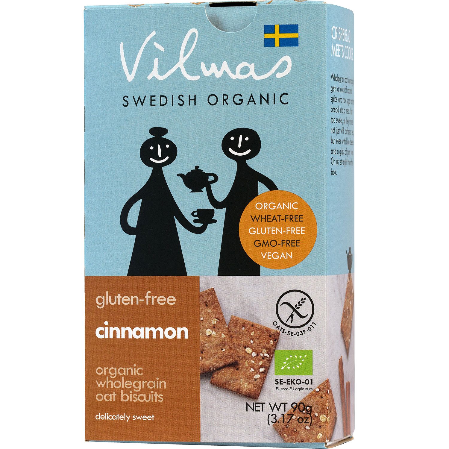 Vilmas ORGANIC-Cracker mit Zimt, glutenfrei (90g) (zzgl. Versand • 32,78 € / 1kg)