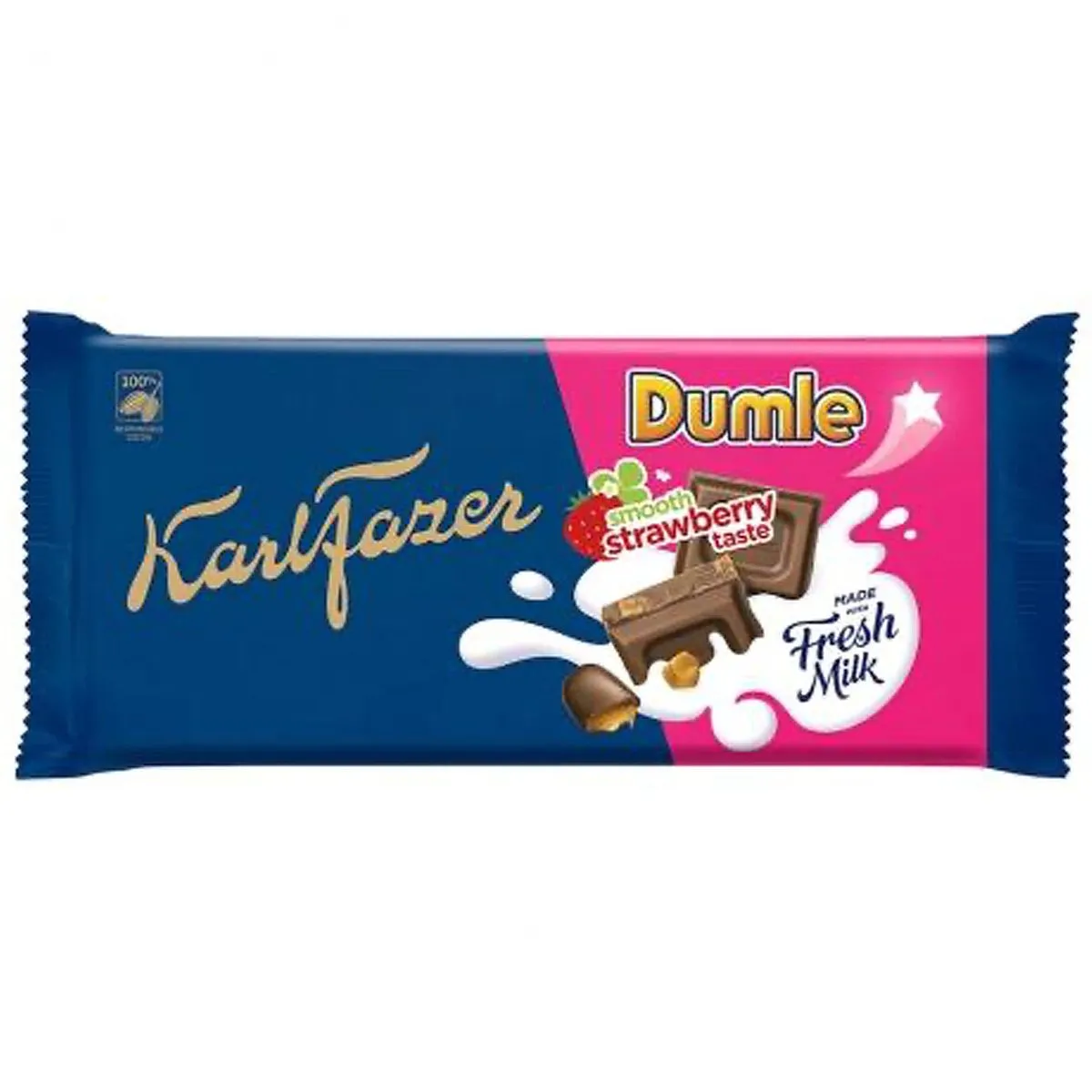 6416453017962FAZ-1 Karl Fazer Dumle Jordgubb - smooth strawberry taste (145g)
