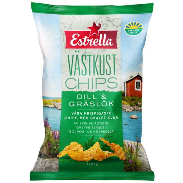 Estrella Västkust Chips Dill & Gräslök (180g)