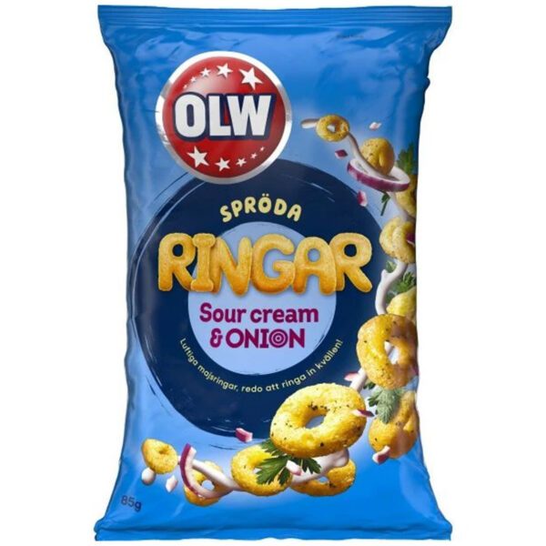 OLW Spröda Ringar Sourcream & Onion (85g)