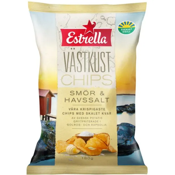 Estrella Västkust Chips Smör & Havssalt (180g)