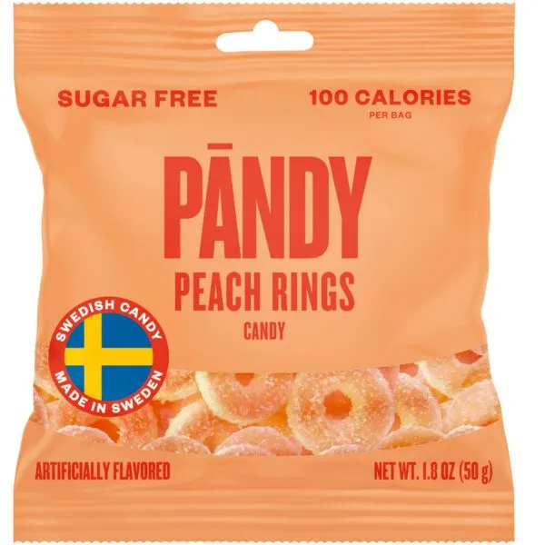 Pändy Peach Rings - zuckerfrei / sockerfri (50g)
