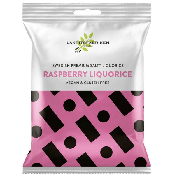 Lakritsfabriken Raspberry Salty Liqourice / Himbeere - vegan & glutenfrei (100g) *SONDERPREIS wegen kurzer Haltbarkeit*