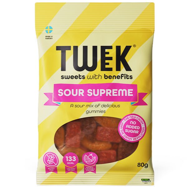 Tweek Sour Supreme – Fruchtgummi-Mix ohne Zuckerzusatz (80g)