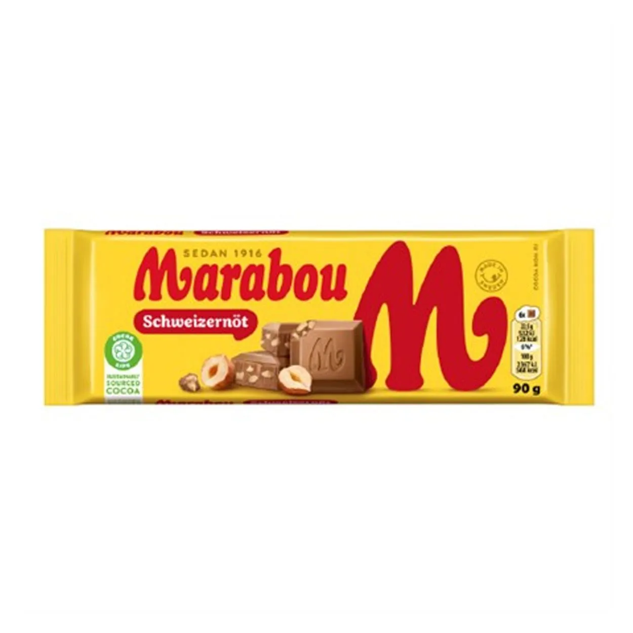 7622200275845MON-1 Marabou Schweizer Nöt (90g)