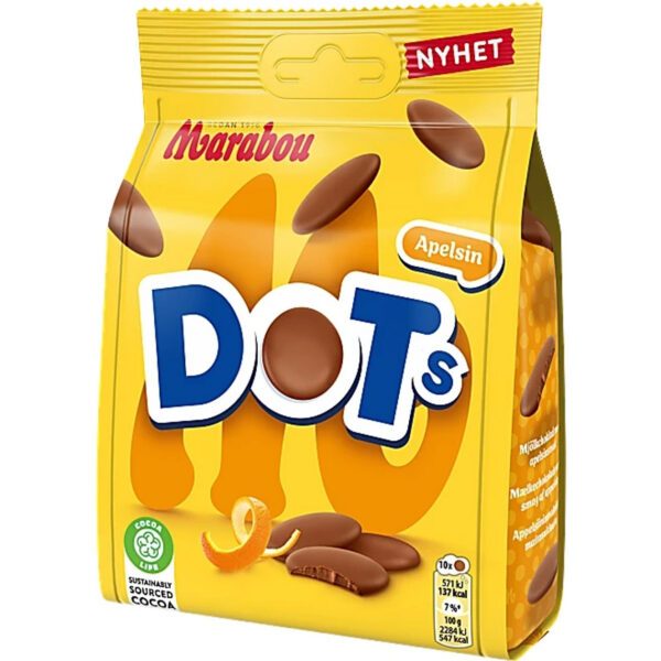 Marabou DOTS Mjölkchoklad med Apelsinsmak (120g) *SONDERPREIS wegen kurzer Haltbarkeit*