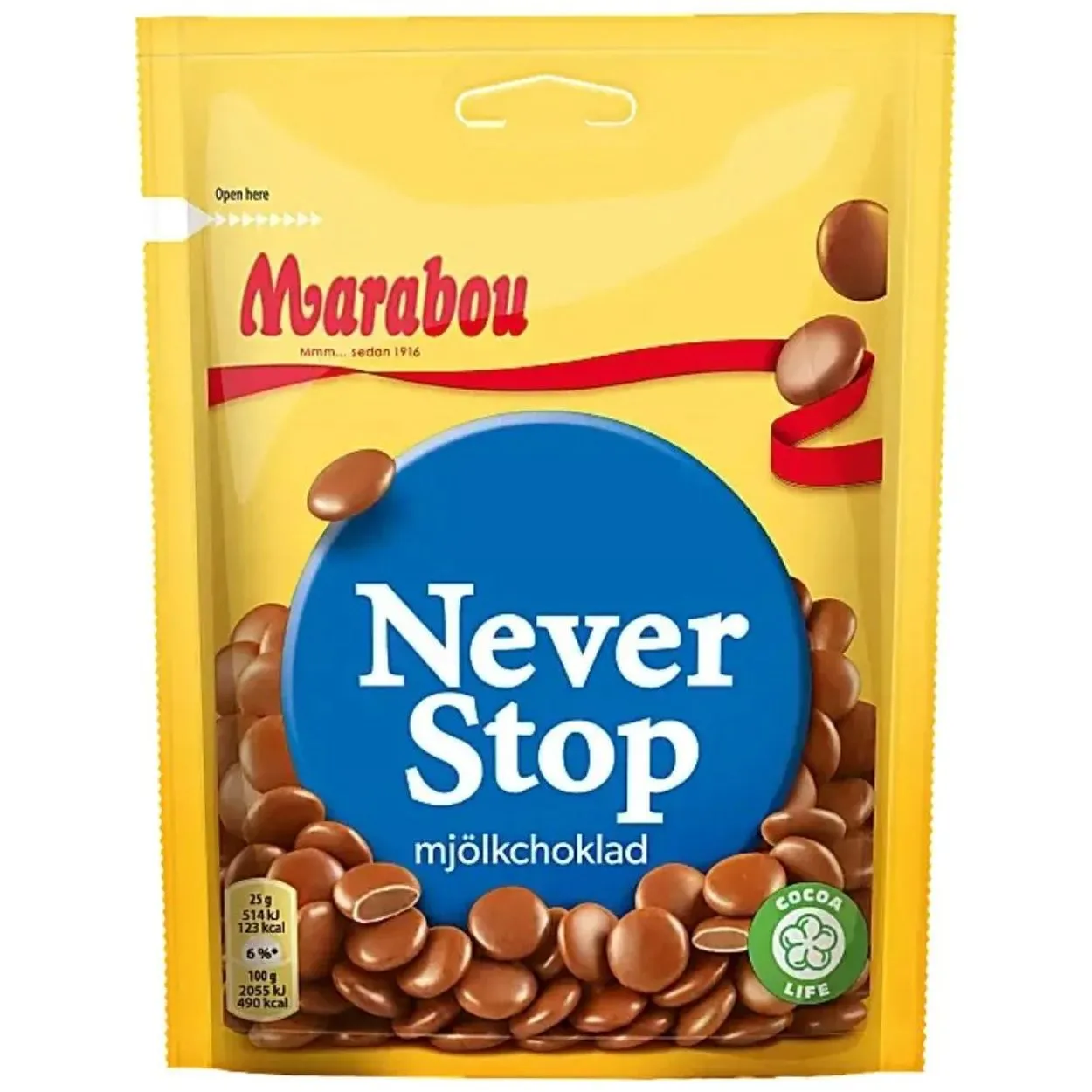 7622202264726MAR-1 Marabou Never Stop Mjölkchoklad (150g)