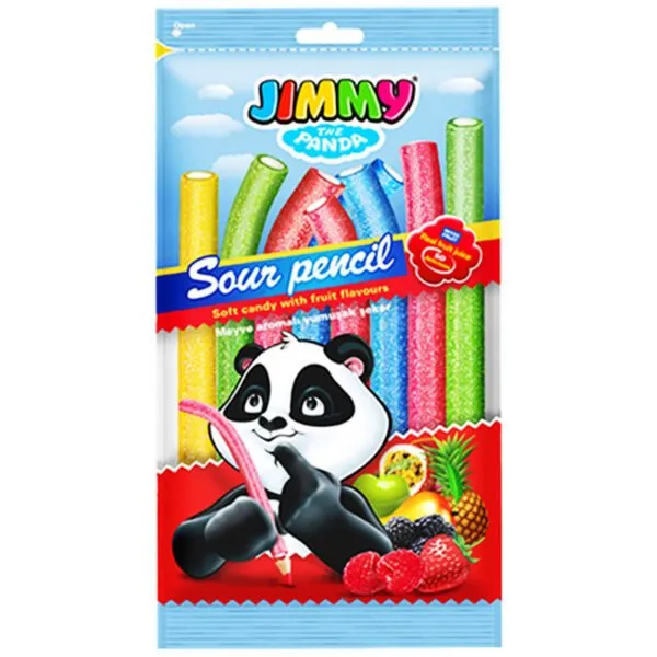 Jimmy The Panda Sour Pencil – Fruchtige saure Softsticks (75g)