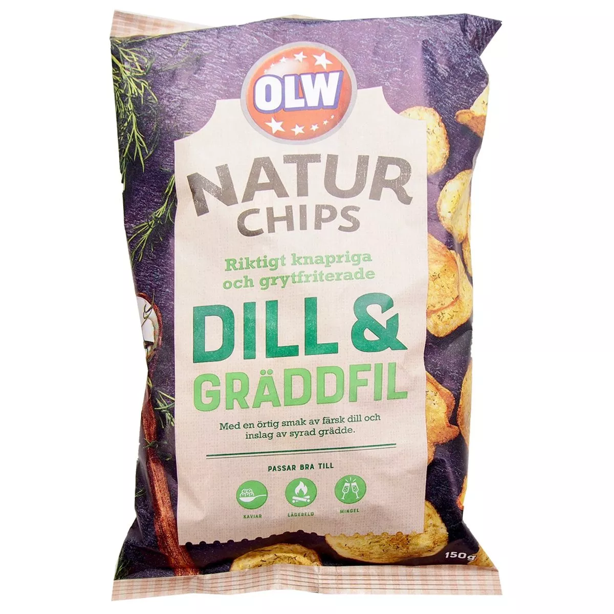 OLW403882.jpg OLW Natur Chips Dill & Gräddfil (150g)