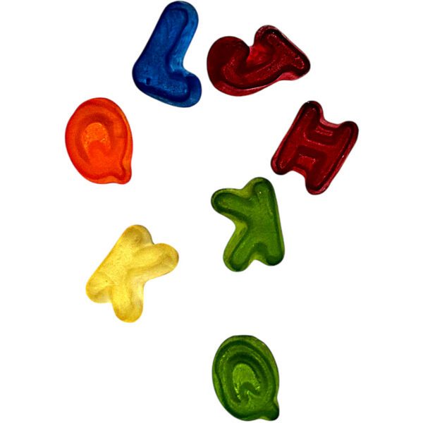 ERT FRUITY GUMMY ALPHABET – BUNTE FRUCHTGUMMI-BUCHSTABEN IN VERSCHIEDENEN GESCHMACKSRICHTUNGEN (300g)