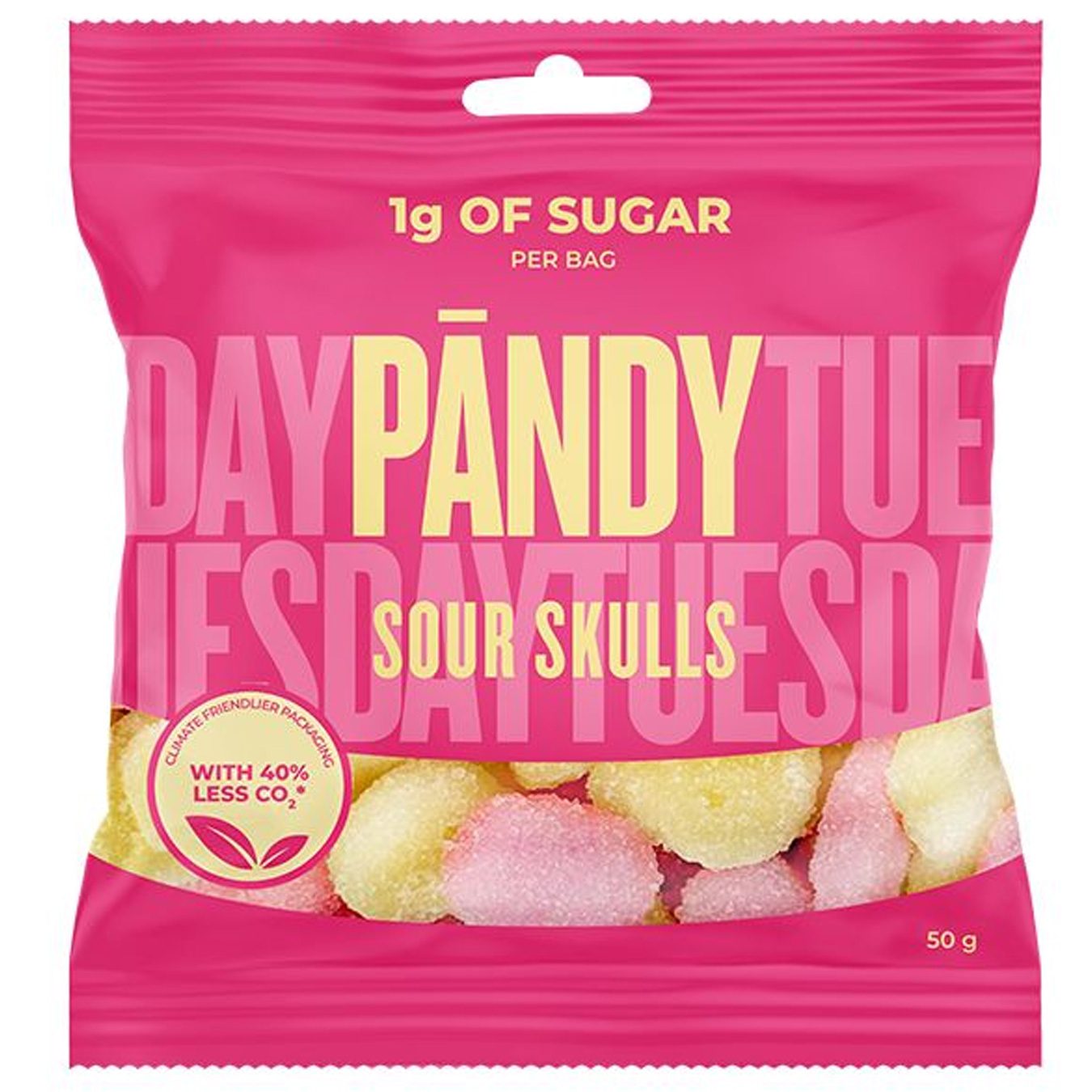 Pändy Candy Sour Skulls - Saure Fruchtgummi-Schädel (50g) (zzgl. Versand • 45,80 € / 1kg)