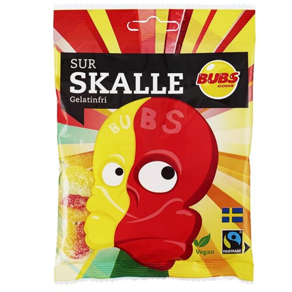 Bubs Sur Skalle – saures Fruchtgummi in Totenkopfform (190 g)