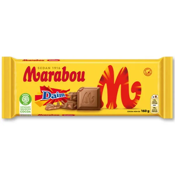 Marabou Mjölkchoklad Daim – Milchschokolade mit Daim-Stücken (160g)