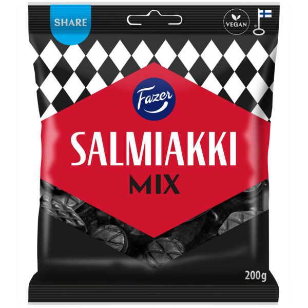 Fazer Salmiakki Mix – salzige Lakritzbonbon-Mischung (200g)