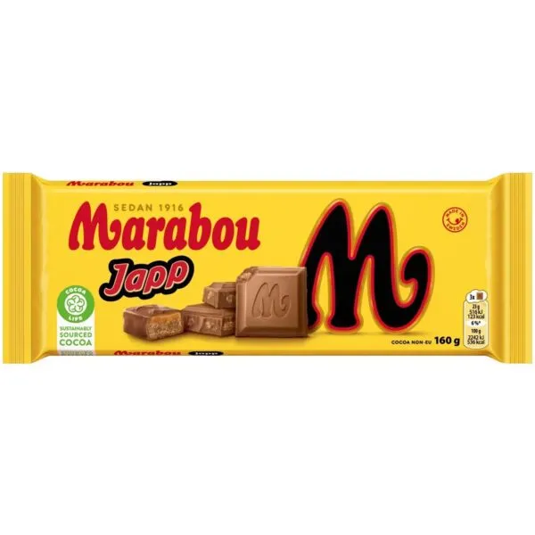 Marabou Japp – Milchschokolade mit Karamellfudge-Stückchen (160g)