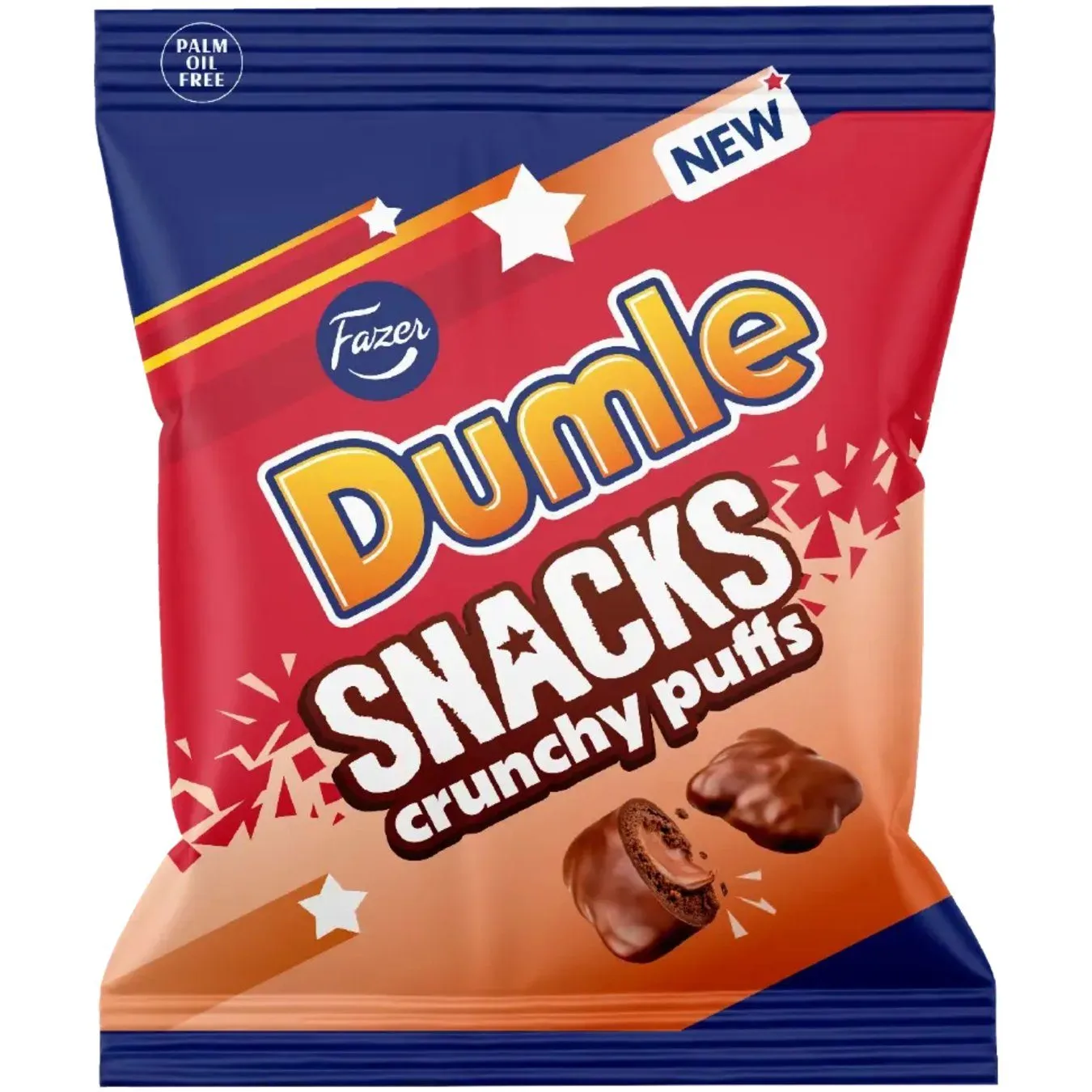 6416453047150FAZ-1 Fazer Dumle Snacks Crunchy Puffs – Puffweizen mit Karamellfüllung (100g)