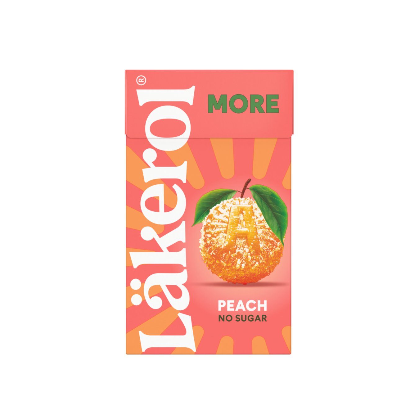 Läkerol MORE Peach - Zuckerfreie Pastillen mit Pfirsichgeschmack (30g) (zzgl. Versand • 69,67 € / 1kg)