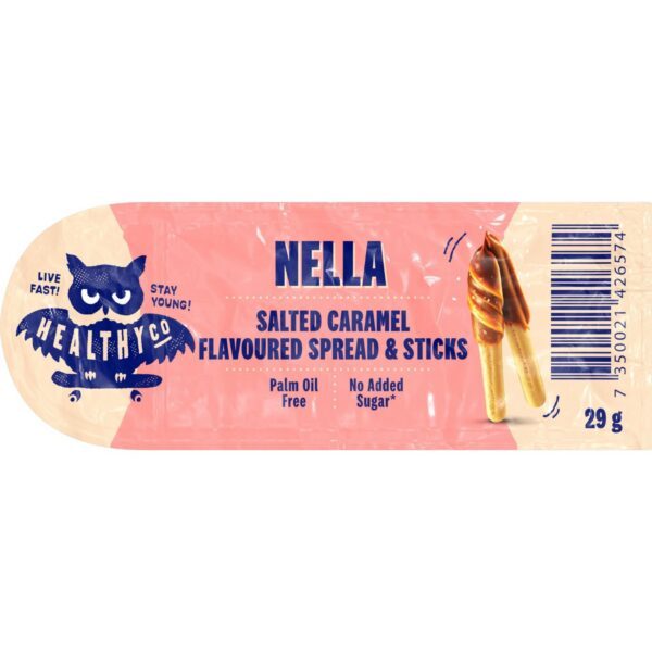 HealthyCo NELLA - Salted Caramel Brotaufstrich mit Brotsticks (29g)