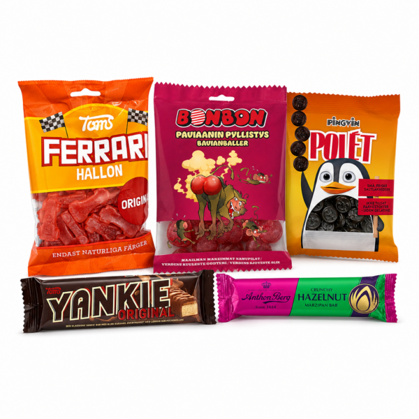 Dänische Naschbox mit Lakritz und Fruchtgummi (373g)