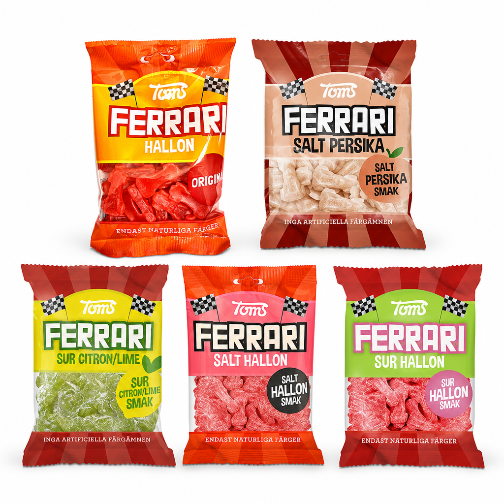 Toms Ferrari Fruchtgummi Vielfalt Box (600g) (zzgl. Versand • 18,25 € / 1kg)