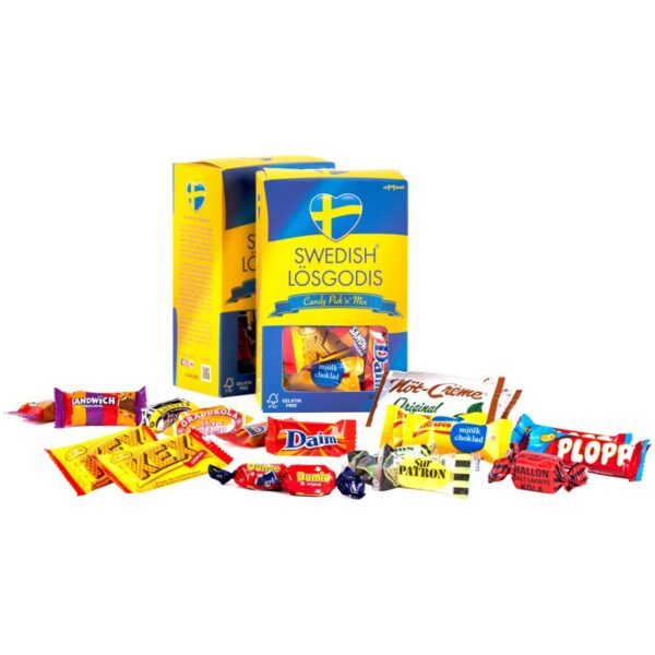 Swedish Fika Lösgodis Box - Schwedische Süßigkeitenmischung in Geschenkbox (300g)