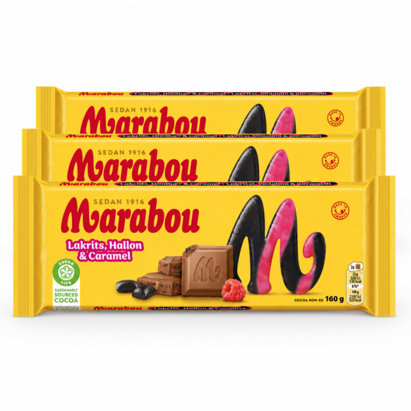 Marabou Lakrits, Hallon & Caramel 3er-Vorratspack (480g)