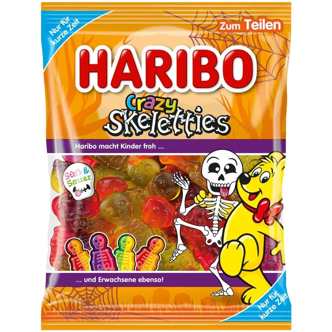 4001686808825HAR-bild-20261009-133931 Haribo Crazy Skeletties - Süß-saure Fruchtgummi-Skelette (160g) – Bild 1