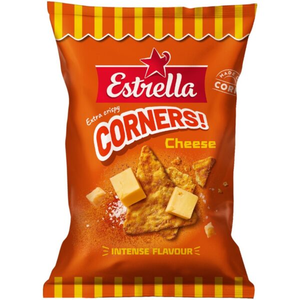 Estrella Corners Cheese - Knusprige Mais-Chips mit Käsegeschmack (45g)