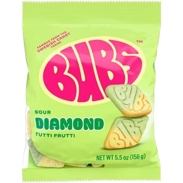 Bubs Tutti Frutti Diamond - Saure Fruchtgummis mit Tutti-Frutti-Geschmack (155g)