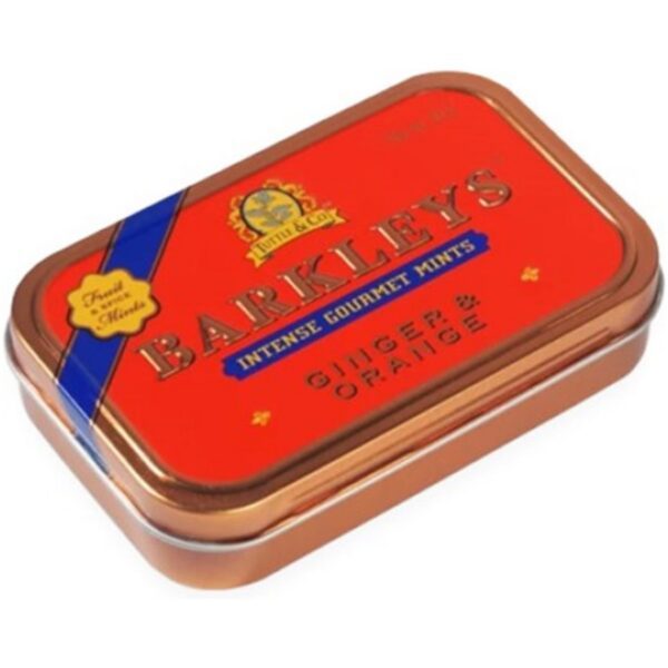 Barkleys Ginger & Orange - Bonbons mit Ingwer und Orange in Metalldose (50g)